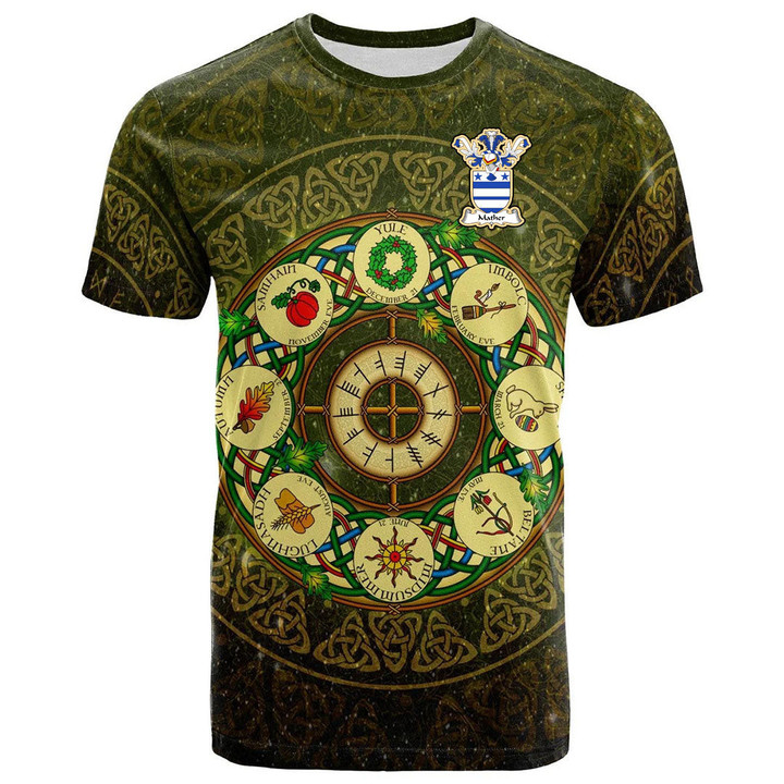 1sttheworld Tee - Mather or Madder Family Crest T-Shirt - Celtic Wheel of the Year Ornament A7 | 1sttheworld