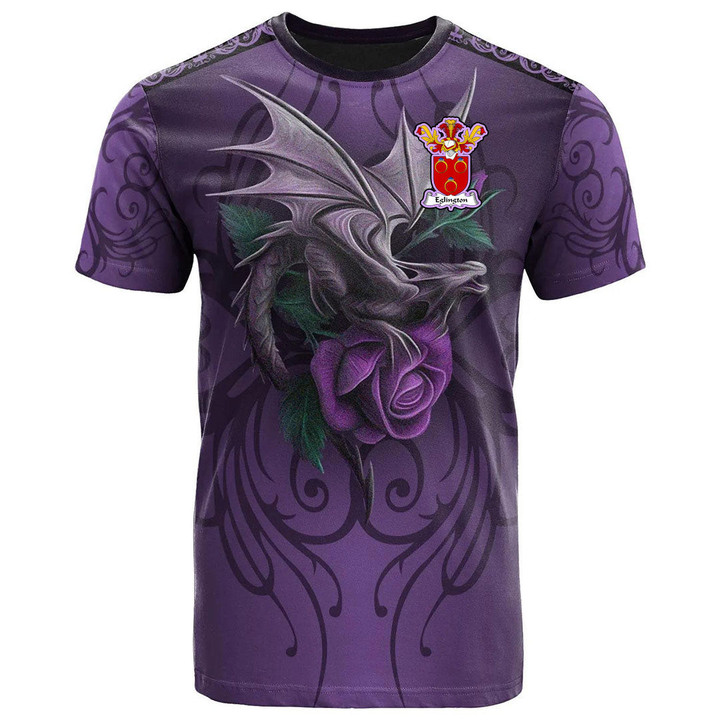 1sttheworld Tee - Eglington Family Crest T-Shirt - Dragon Purple A7 | 1sttheworld