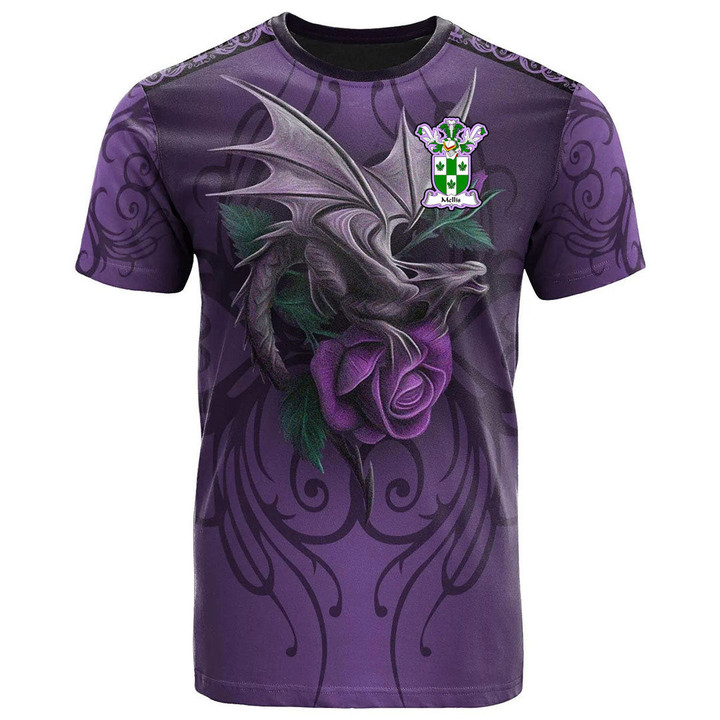 1sttheworld Tee - Mellis Family Crest T-Shirt - Dragon Purple A7 | 1sttheworld