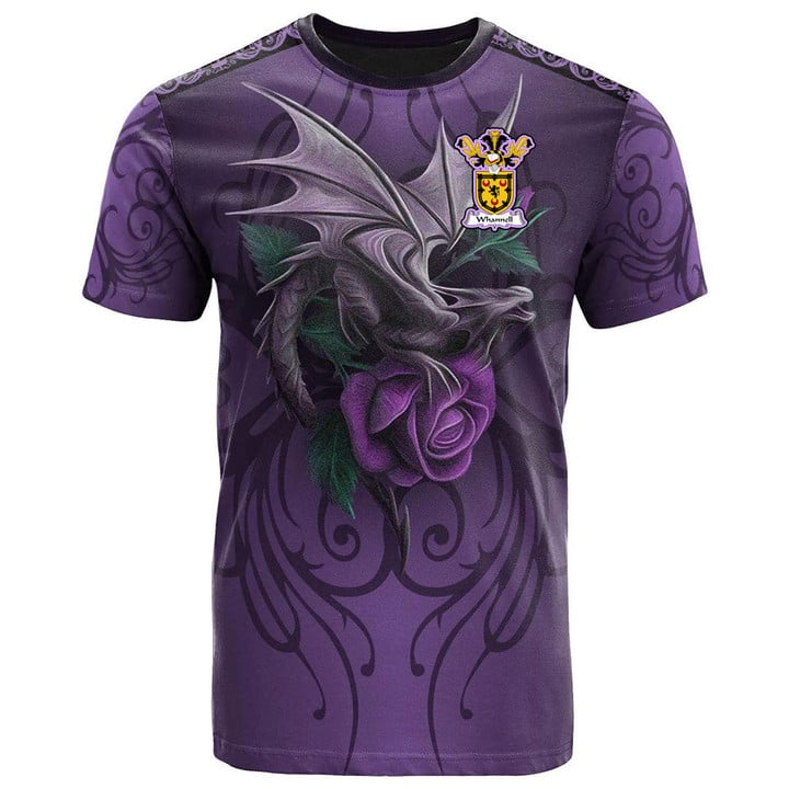 1sttheworld Tee - Whannell Family Crest T-Shirt - Dragon Purple A7 | 1sttheworld