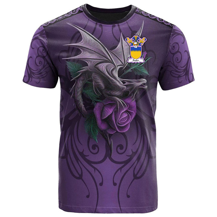 1sttheworld Tee - Butler Family Crest T-Shirt - Dragon Purple A7 | 1sttheworld