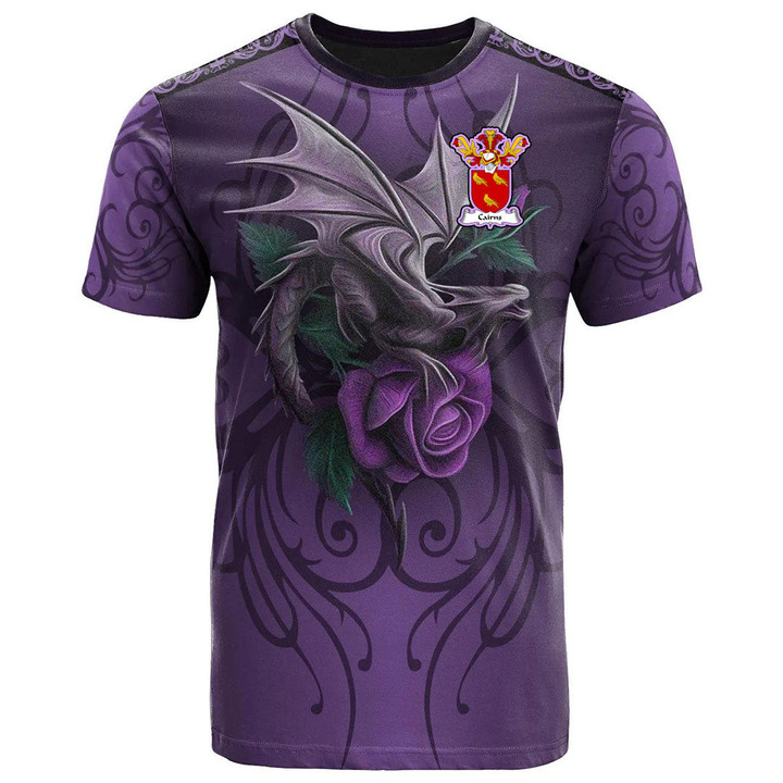 1sttheworld Tee - Cairns Family Crest T-Shirt - Dragon Purple A7 | 1sttheworld
