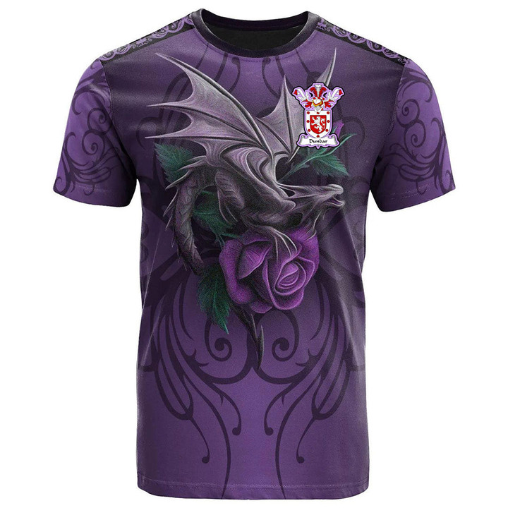 1sttheworld Tee - Dunbar Family Crest T-Shirt - Dragon Purple A7 | 1sttheworld