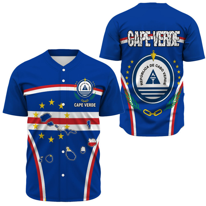 1sttheworld Clothing - Cape Verde Active Flag Baseball Jersey A35