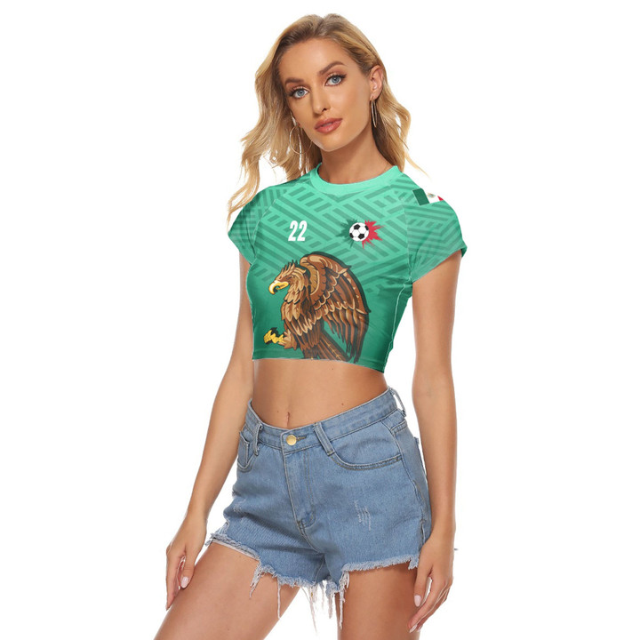 1sttheworld Clothing - Mexico Soccer Jersey Style - Women's Raglan Cropped T-shirt A95 | 1sttheworld