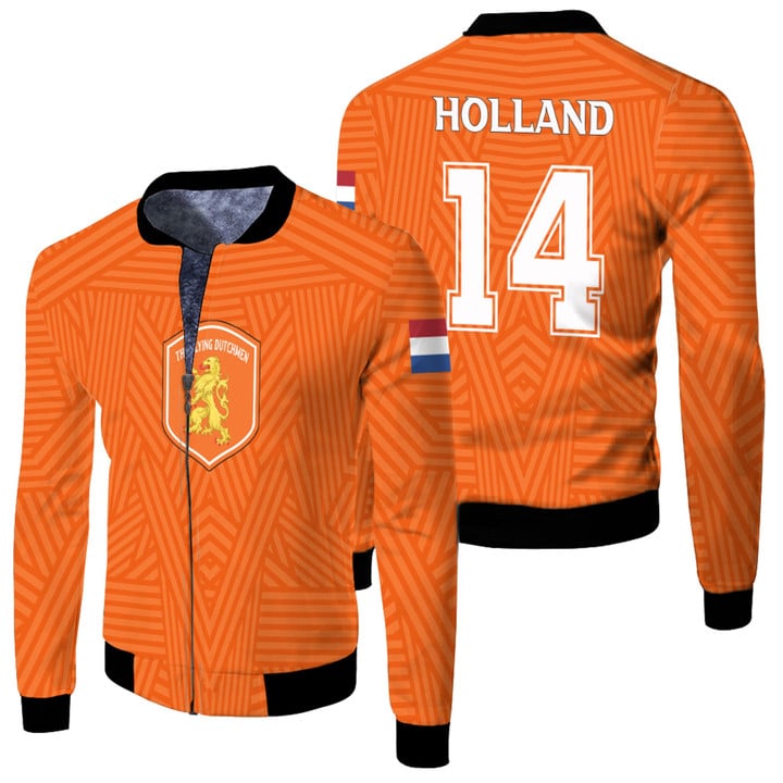 1sttheworld Clothing - Netherlands Soccer Jersey Style - Fleece Winter Jacket A95 | 1sttheworld
