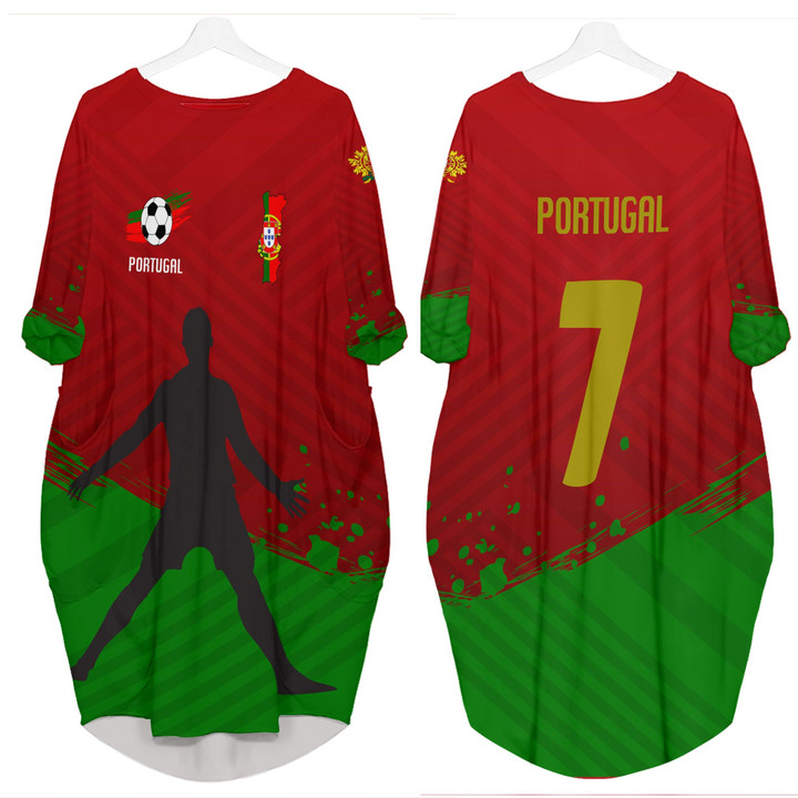 1sttheworld Clothing - Portugal Special Soccer Jersey Style - Batwing Pocket Dress A95 | 1sttheworld