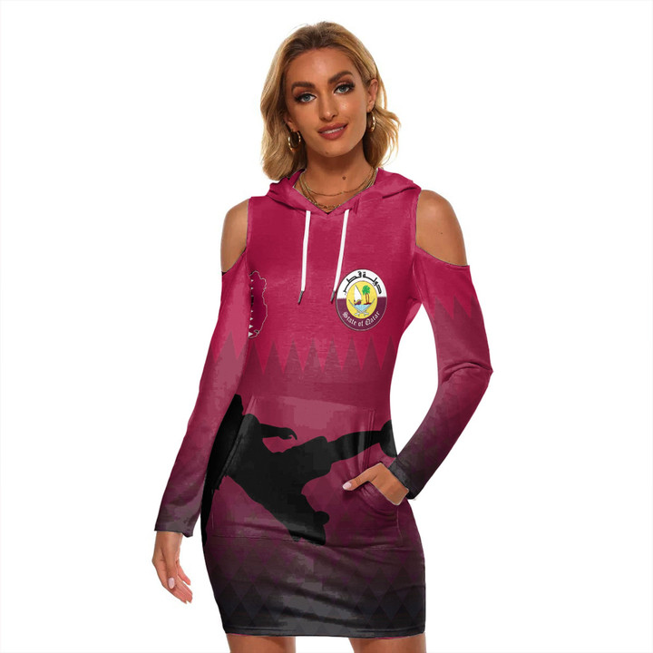 1sttheworld Clothing - Qatar Special Soccer Jersey Style -  Women's Tight Dress A95 | 1sttheworld