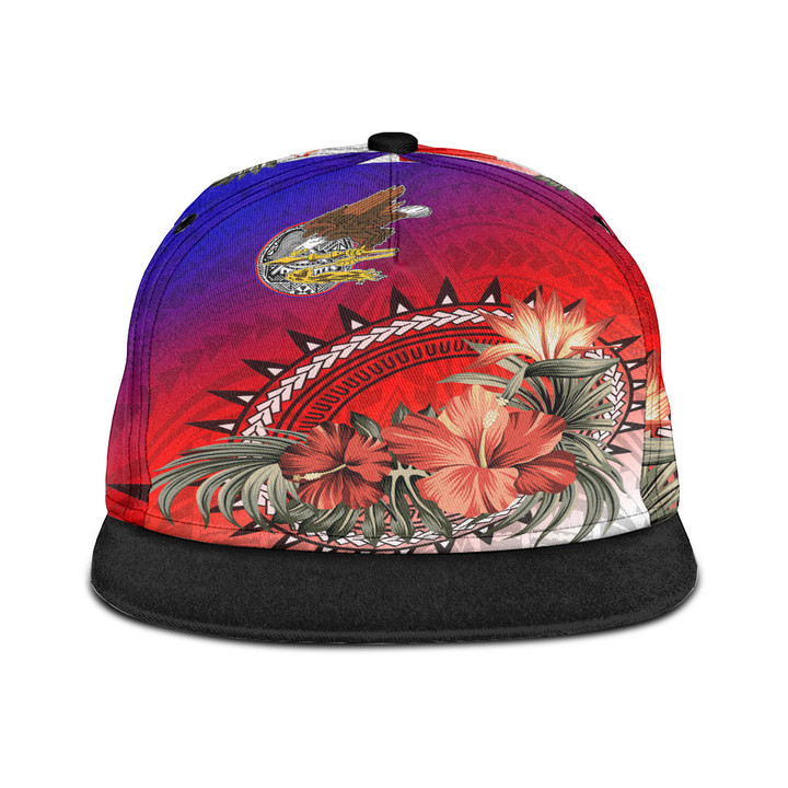 1sttheworld Snapback Hat - American Samoa Hibiscus Polynesian Snapback Hat | 1sttheworld
