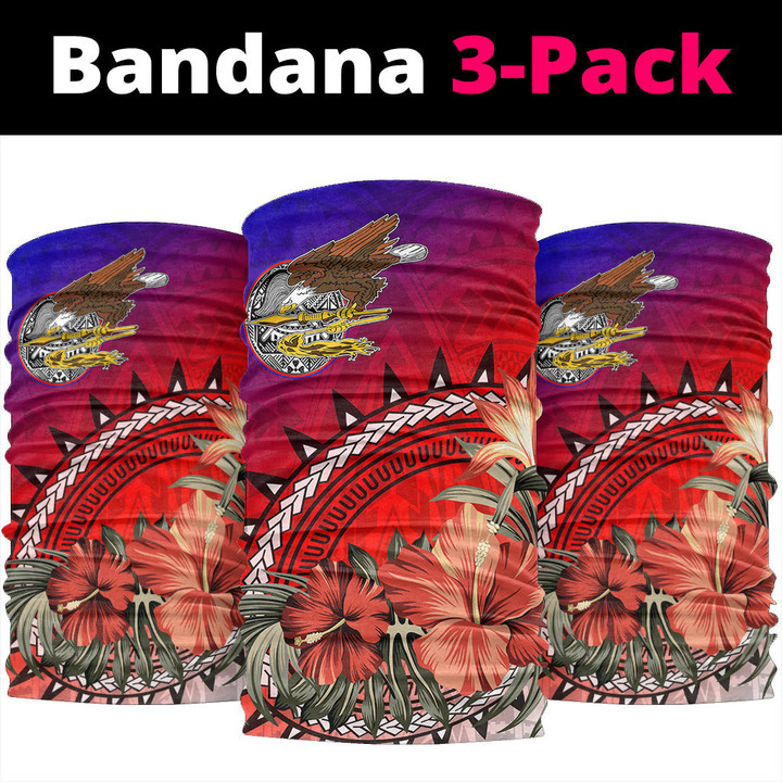 1sttheworld Bandana - American Samoa Hibiscus Polynesian Bandana | 1sttheworld
