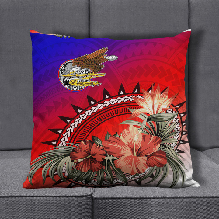 1sttheworld Pillow Covers - American Samoa Hibiscus Polynesian Pillow Covers | 1sttheworld
