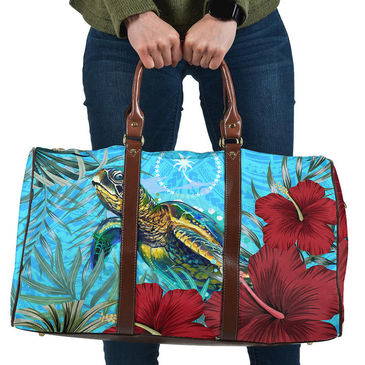1sttheworld Bag - Chuuk Turtle Hibiscus Ocean Travel Bag | 1sttheworld
