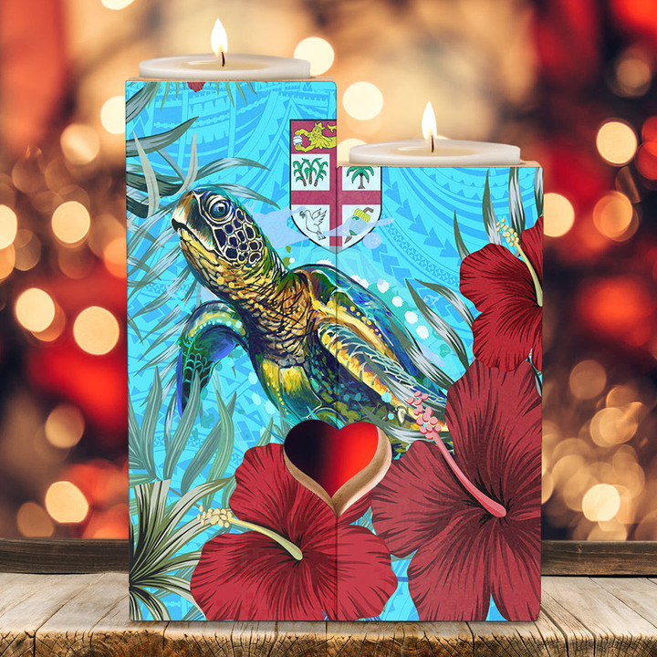 1sttheworld Candle Holder - Fiji Turtle Hibiscus Ocean Candle Holder | 1sttheworld
