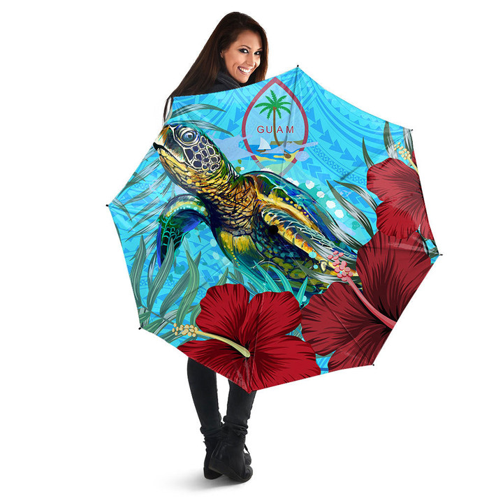1sttheworld - Guam Turtle Hibiscus Ocean Umbrellas | 1sttheworld
