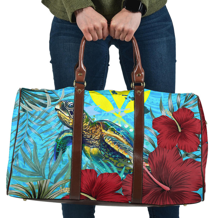 1sttheworld Bag - Hawaii Turtle Hibiscus Ocean Travel Bag | 1sttheworld
