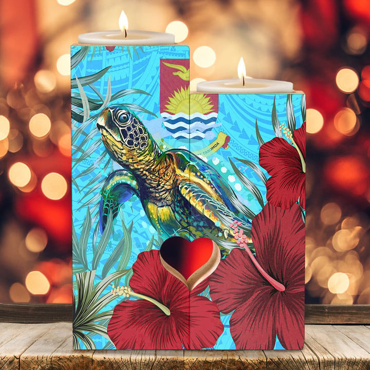1sttheworld Candle Holder - Kiribati Turtle Hibiscus Ocean Candle Holder | 1sttheworld
