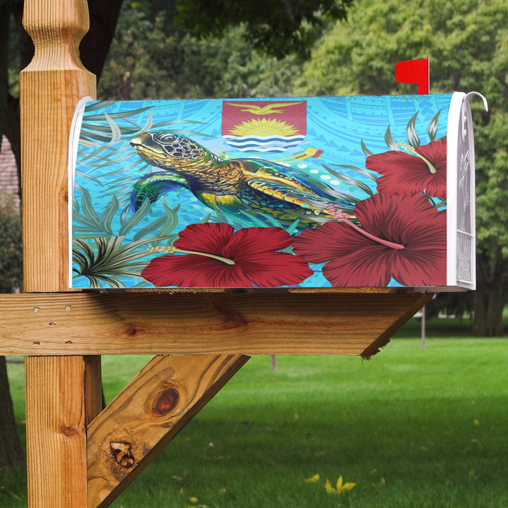 1sttheworld Mailbox Cover - Kiribati Turtle Hibiscus Ocean Mailbox Cover | 1sttheworld
