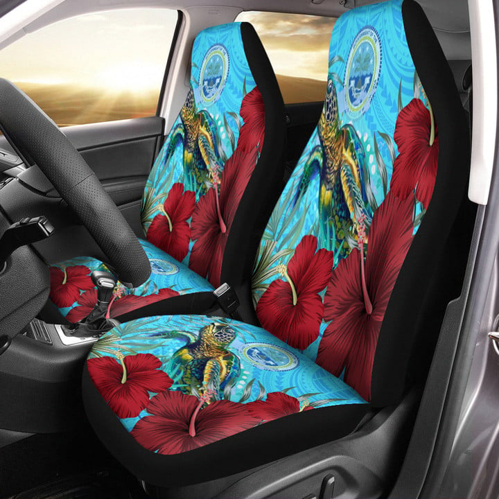 1sttheworld Car Seat Covers - Micronesia Turtle Hibiscus Ocean Car Seat Covers | 1sttheworld
