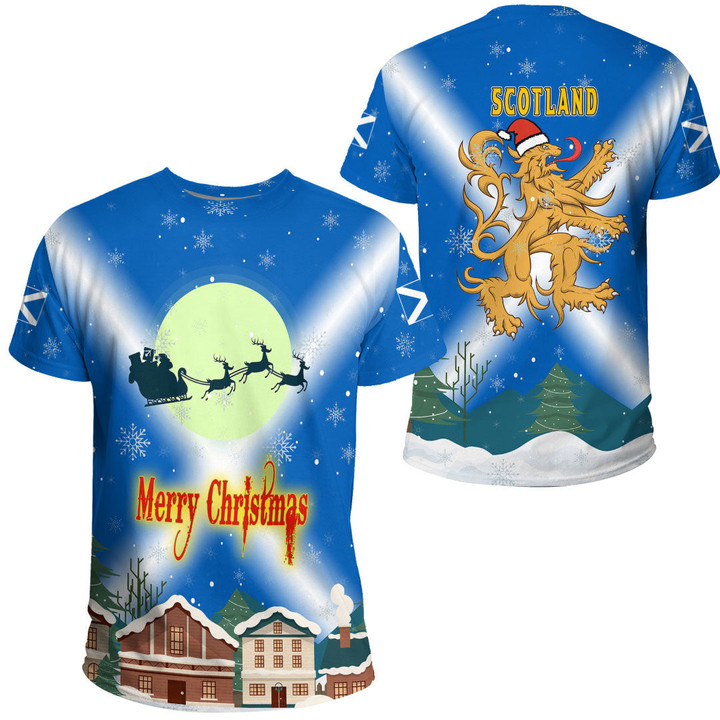 1sttheworld Xmas Clothing - Scotland T-Shirt Merry Christmas A95 | 1sttheworld