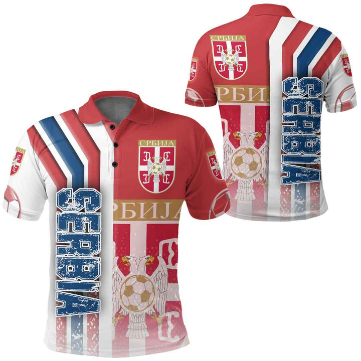 1sttheworld Sport - Serbia Soccer Polo Shirts A35