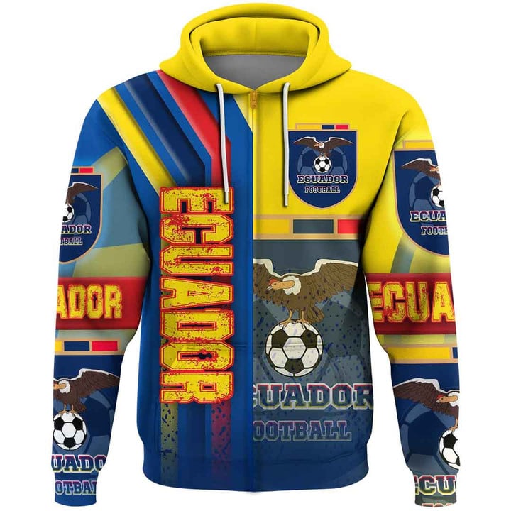 1sttheworld Sport - Ecuador Soccer Zip Hoodie A35