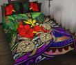 Kanaka Maoli (Hawaiian) Quilt Bed Set - Polynesian Turtle Colorful And Hibiscus| Love The World