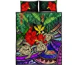 Kanaka Maoli (Hawaiian) Quilt Bed Set - Polynesian Turtle Colorful And Hibiscus| Love The World