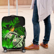 Kanaka Maoli (Hawaiian) Luggage Covers, Polynesian Pineapple Banana Leaves Turtle Tattoo Green