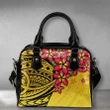 (Custom) Polynesian Plumeria Yellow Shoulder Handbag Personal Signature A24