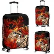 Kanaka Maoli (Hawaiian) Luggage Covers, Polynesian Pineapple Banana Leaves Turtle Tattoo Red