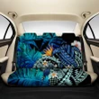 Kanaka Maoli (Hawaiian) Back Car Seat Covers - Polynesian Pineapple Banana Leaves Turtle Tattoo Blue A02