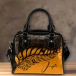 (Custom) New Zealand Shoulder Handbag Silver Fern Kiwi Personal Signature Orange A02
