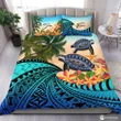 (Custom) Polynesian Bedding Set - Polynesian Turtle Coconut tree And Plumeria A24