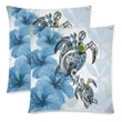 Hawaii Pillow Cover - Polynesian Turtle Hibiscus Blue | Love The World