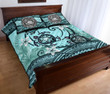 American Samoa Quilt Bed Set - Polynesian Turtle Plumeria Blue A24