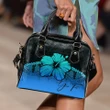 (Custom) Polynesian Shoulder Handbag Hibiscus Personal Signature Blue A02
