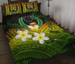 Pohnpei Quilt Bed Set, Polynesian Plumeria Banana Leaves Reggae | Love The World