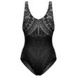 Polynesian One-Piece Swimsuit Silver A7