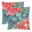 Kanaka Maoli (Hawaiian) Pillow Case - Polynesian Turtle Hibiscus And Seaweed A24