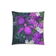 Kanaka Maoli (Hawaiian) Pillow Cases - Sea Turtle Tropical Hibiscus And Plumeria Purple | Love The World
