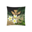 Kanaka Maoli (Hawaiian) Pillow Cases, Polynesian Plumeria Banana Leaves gold | Love The World