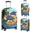 Solomon Islands Luggage Covers - Polynesian Turtle Coconut Tree And Plumeria | Love The World
