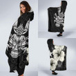 Niue Hibiscus Coconut Crab Polynesian Hooded Blanket - Style Black A10