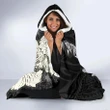 Niue Hibiscus Coconut Crab Polynesian Hooded Blanket - Style Black A10