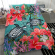 Tuvalu Bedding Set - Polynesian Turtle Hibiscus And Seaweed  | Love The World