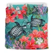 Guam Bedding Set - Polynesian Turtle Hibiscus And Seaweed  | Love The World