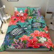 Guam Bedding Set - Polynesian Turtle Hibiscus And Seaweed  | Love The World