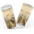 New Caledonia Tumbler, Polynesian Palm Leaves Hibiscus Plumeria Flowers (Moccasin) A18