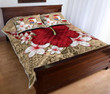 Tahiti Quilt Bed Set - Poly Hibiscus And Maps A10