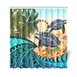 Cook Islands Shower Curtain - Polynesian Turtle Coconut Tree And Plumeria | Love The World
